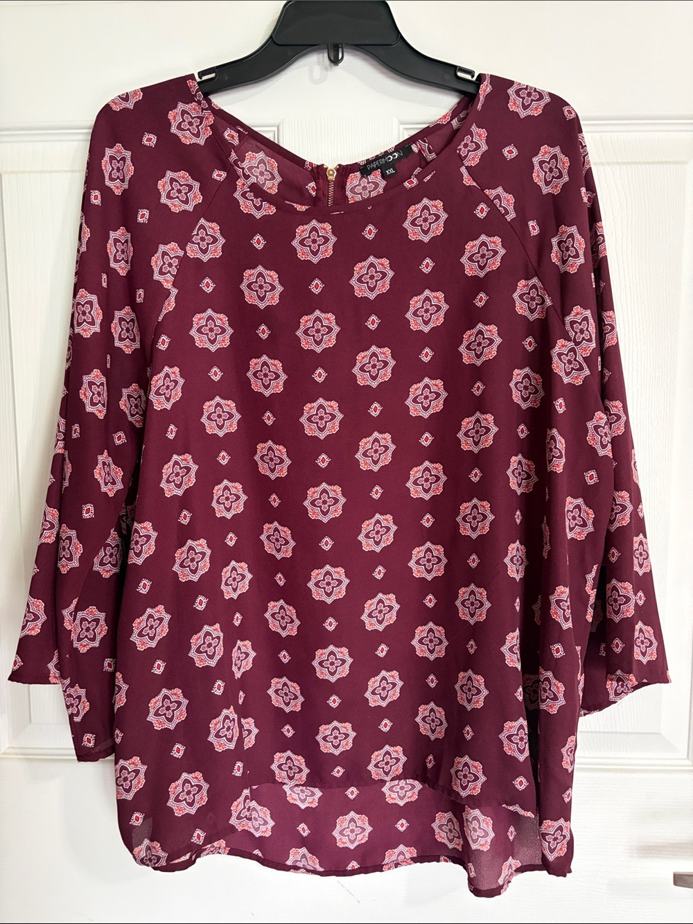 Papermoon Burgundy Floral Medallion Blouse
